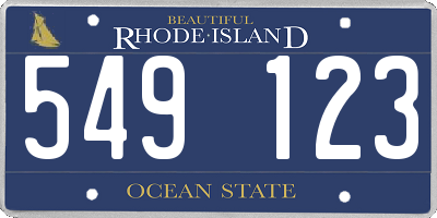 RI license plate 549123