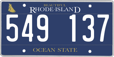 RI license plate 549137
