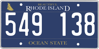 RI license plate 549138