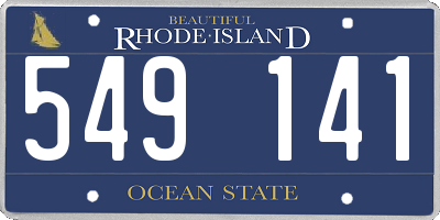 RI license plate 549141