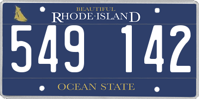 RI license plate 549142