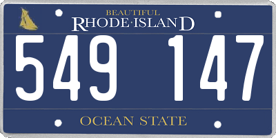 RI license plate 549147