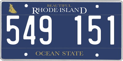 RI license plate 549151