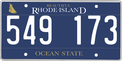 RI license plate 549173