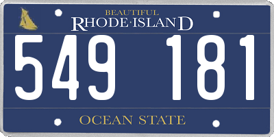 RI license plate 549181