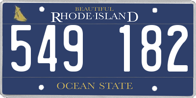 RI license plate 549182
