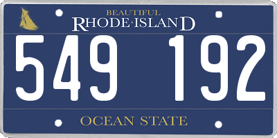 RI license plate 549192