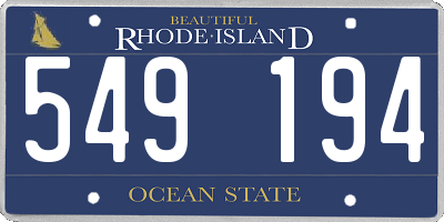 RI license plate 549194
