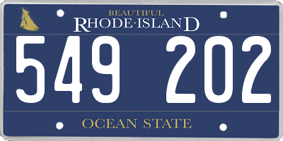 RI license plate 549202