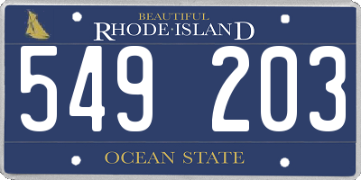 RI license plate 549203