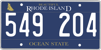 RI license plate 549204