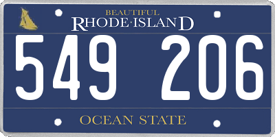 RI license plate 549206