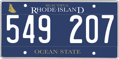 RI license plate 549207