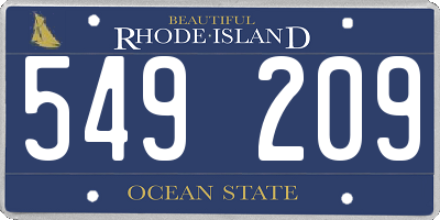 RI license plate 549209