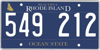 RI license plate 549212