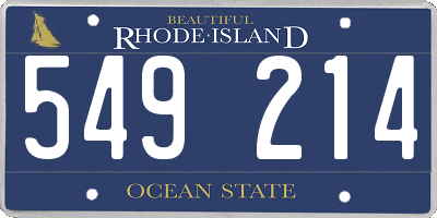 RI license plate 549214