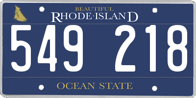 RI license plate 549218
