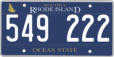 RI license plate 549222
