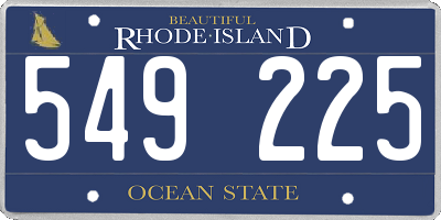 RI license plate 549225