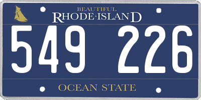 RI license plate 549226