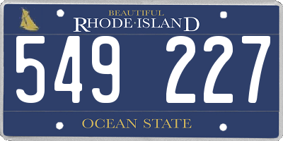 RI license plate 549227