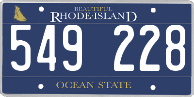 RI license plate 549228