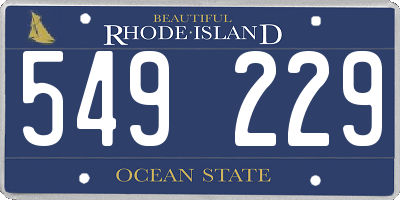 RI license plate 549229