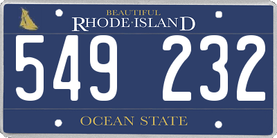 RI license plate 549232