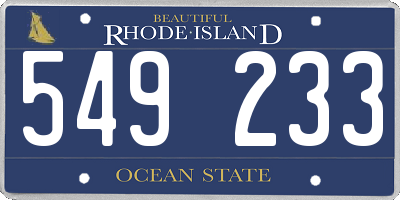 RI license plate 549233
