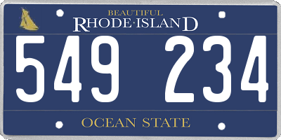 RI license plate 549234