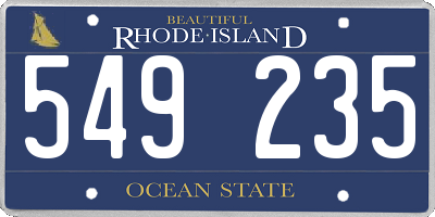 RI license plate 549235