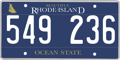 RI license plate 549236