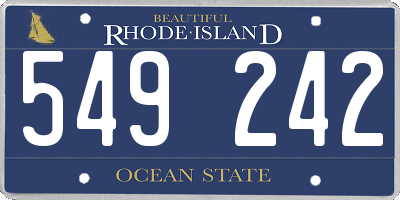 RI license plate 549242