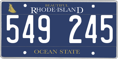 RI license plate 549245