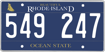 RI license plate 549247