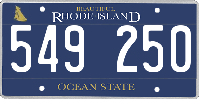 RI license plate 549250