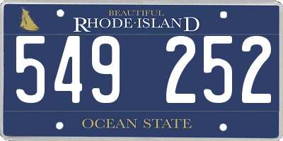 RI license plate 549252
