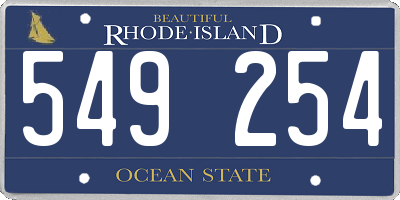 RI license plate 549254
