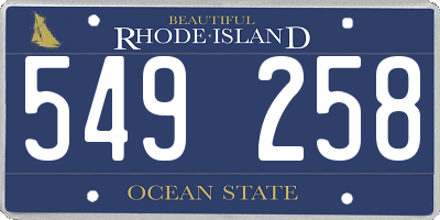 RI license plate 549258