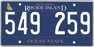 RI license plate 549259