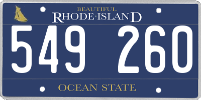 RI license plate 549260