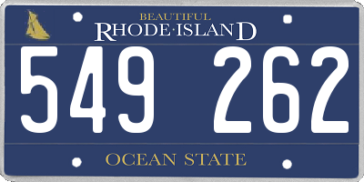 RI license plate 549262