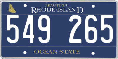 RI license plate 549265