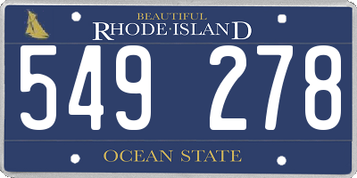 RI license plate 549278