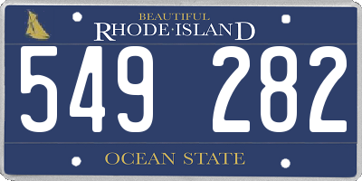 RI license plate 549282