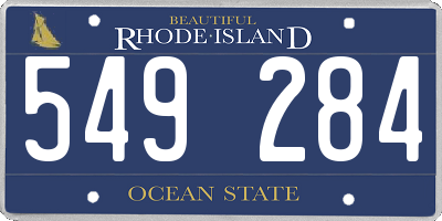 RI license plate 549284