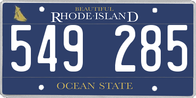 RI license plate 549285