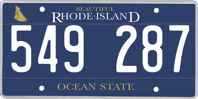 RI license plate 549287