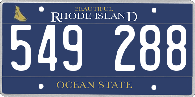 RI license plate 549288