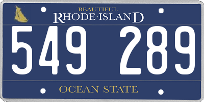 RI license plate 549289